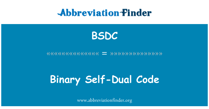 BSDC: Self-kahese kahendkoodi
