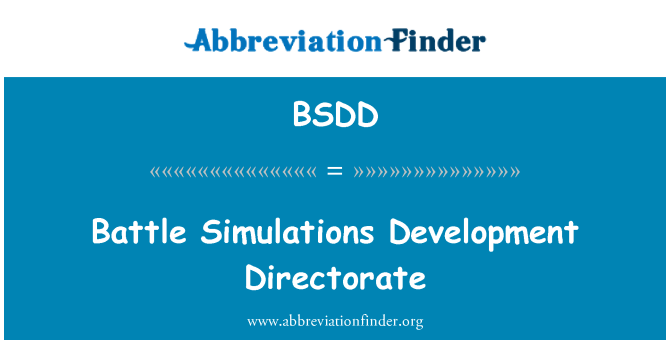 BSDD: Battle Simulations Development Directorate