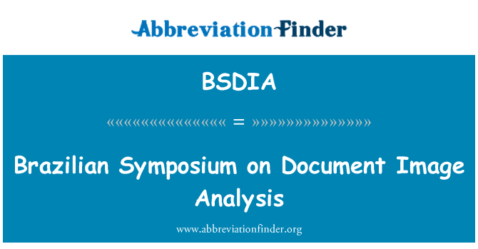 BSDIA: Brasilianische Symposium auf der Dokument-Bildanalyse