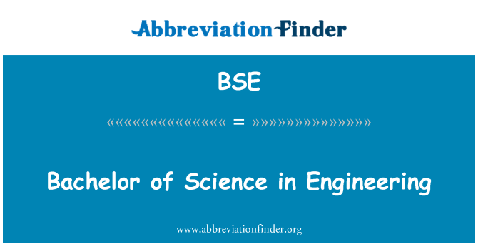 BSE: Bachelor of Science mérnöki