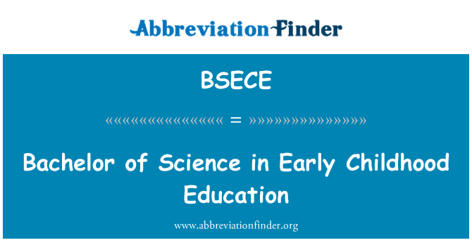 BSECE: Bacharel em educação infantil