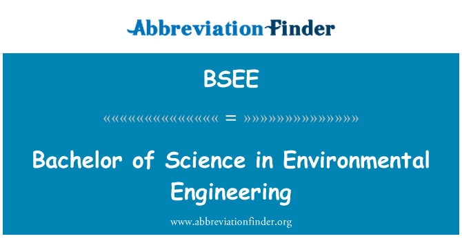 BSEE: Bachelor of Science in Environmental Engineering