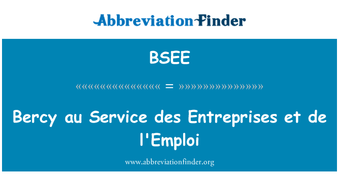 BSEE: Bercy au sèvis des Entreprises et de l'Emploi