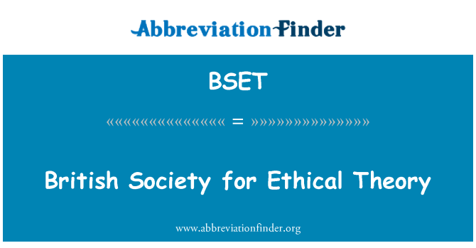 BSET: 倫理的な理論のためのイギリスの社会