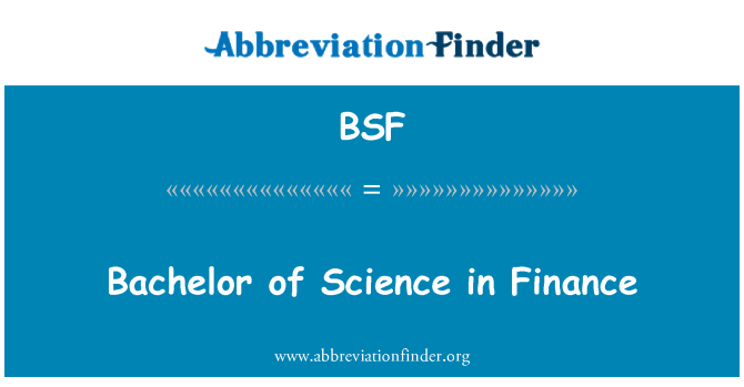 BSF: Bachelor of Science in Finance