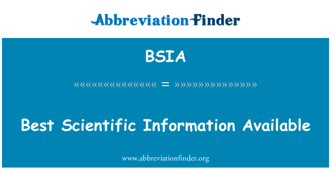 BSIA: Beste beschikbare wetenschappelijke informatie