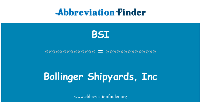 BSI: Bollinger ladjedelnice, Inc