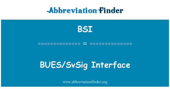 BSI: Entèfas BUES/SvSig
