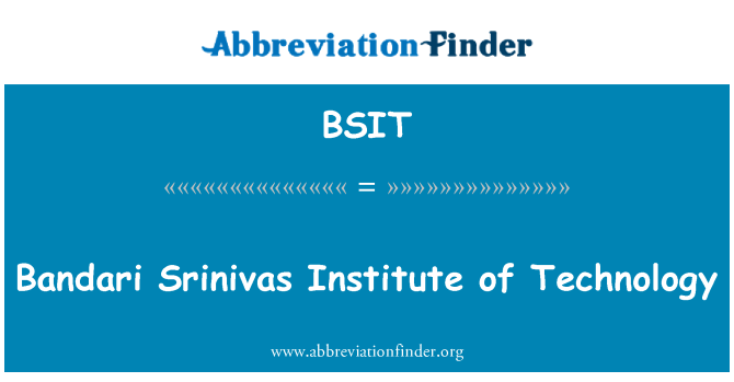 BSIT: Enstiti Srinivas Bandari de teknoloji
