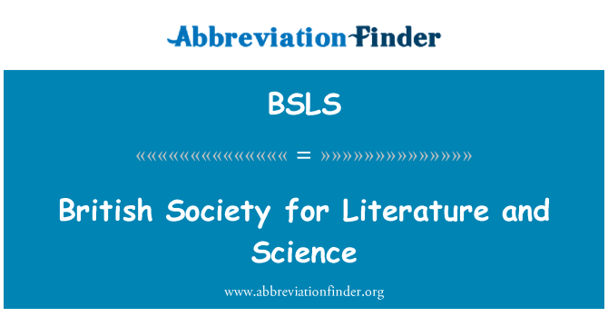 BSLS: Britiske Society for litteratur og vitenskap