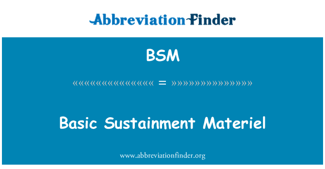 BSM: Základní udržování materiálu