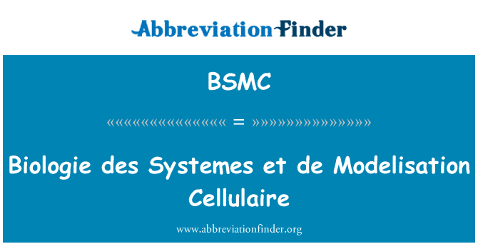 BSMC: Biologie des Systemes همکاران د Modelisation Cellulaire