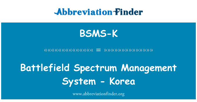 BSMS-K: Systém pro správu spektra bojiště - Korea