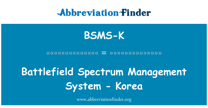 BSMS-K: Battlefield Spectrum Management System - Korea