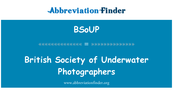BSoUP: Britská společnost podvodní fotografy