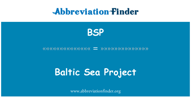 BSP: Projekt Baltskega morja