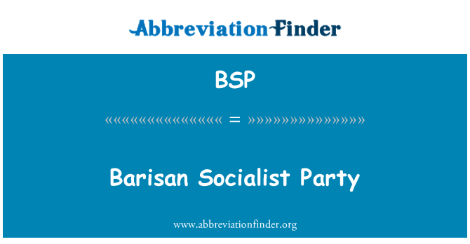 BSP: Partidul Barisan Socialist