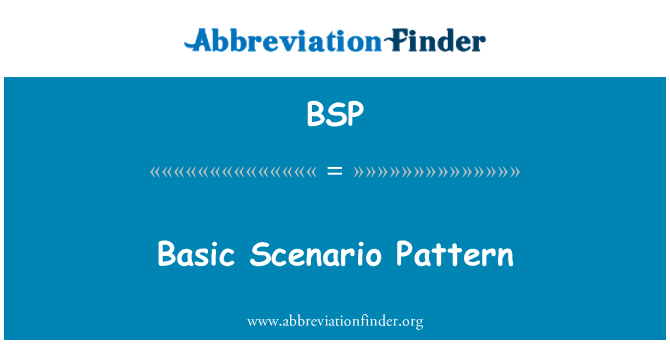 BSP: Basisscenario patroon