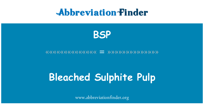 BSP: Polpa blanquejada Sulphite