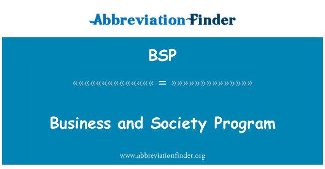 BSP: Επιχείρηση και κοινωνία πρόγραμμα