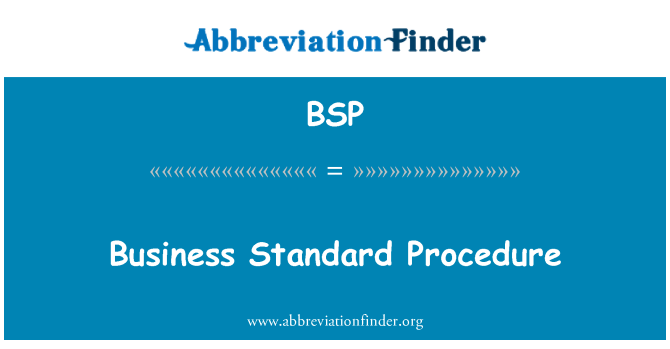 BSP: Standardna procedura poslovanja