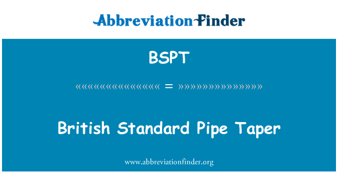 BSPT: 英国規格管テーパー
