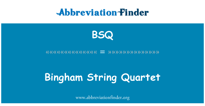 BSQ: Bingham Strygekvartet