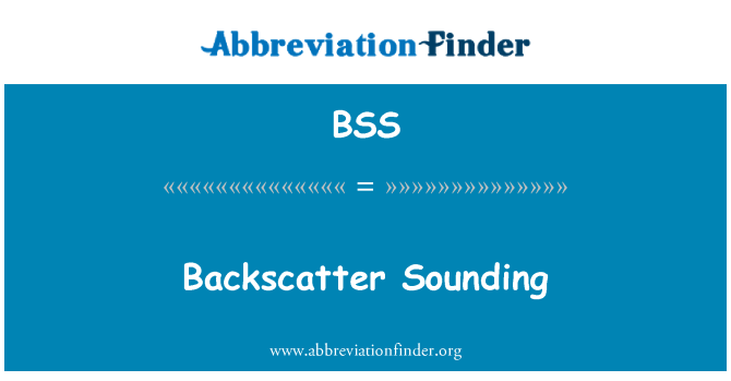 BSS: Dal suono backscatter