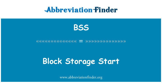 BSS: Blok opbevaring Start