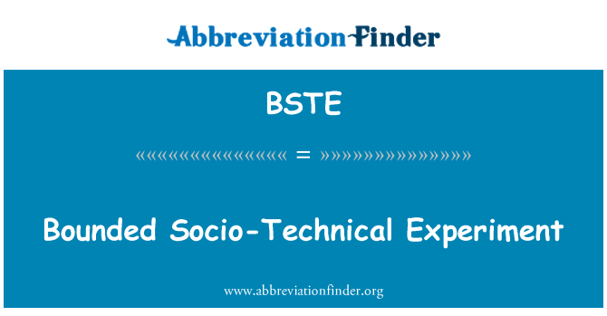 BSTE: Ohraničený Socio technický Experiment