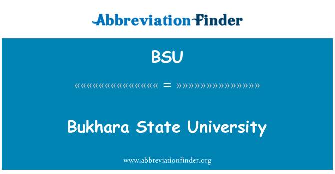 BSU: Buchara State University