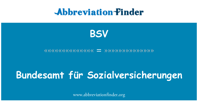BSV: Bundesamt für Sozialversicherungen