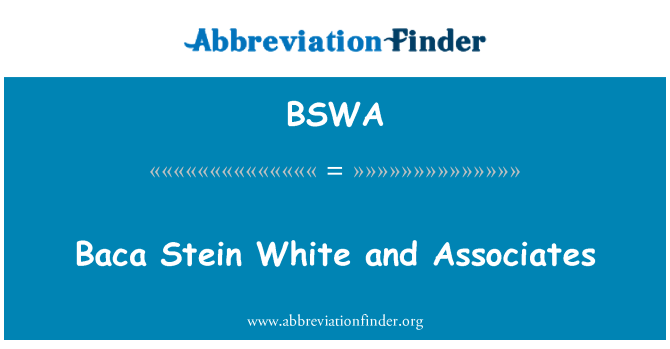 BSWA: BACA Stein White in sodelavci