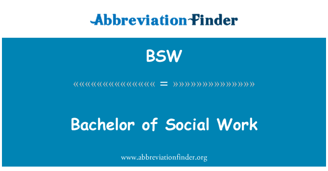 BSW: Bachelor socialnega dela