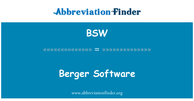 BSW: Berger szoftver