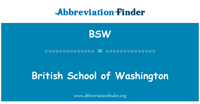 BSW: British School of Washington