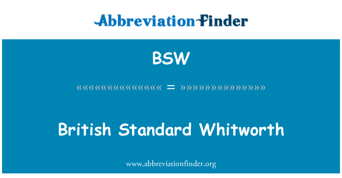 BSW: Whitworth Standard britannico