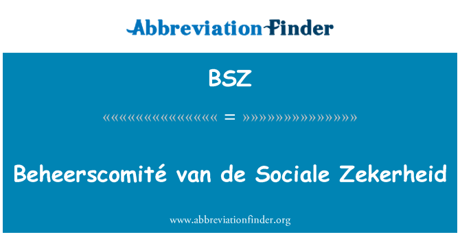 BSZ: Beheerscomité van de Sociale Zekerheid
