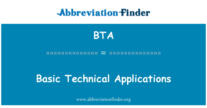 BTA: Grundlegende technische Anwendungen