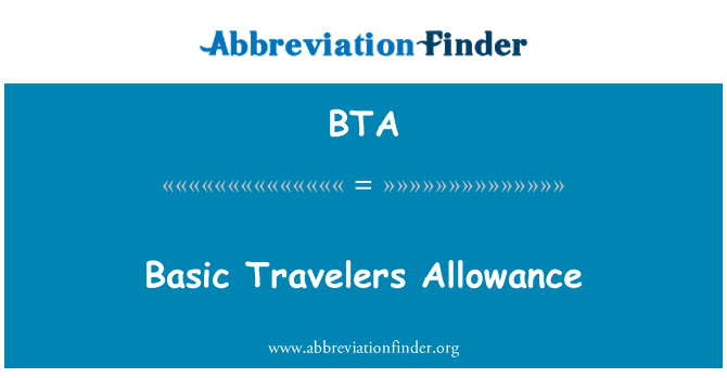 BTA: 기본적인 여행자 수당