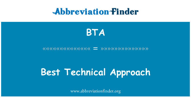 BTA: Migliore approccio tecnico