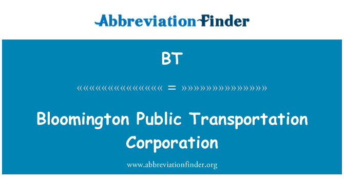 BT: Bloomington kamu Ulaştırma Corporation