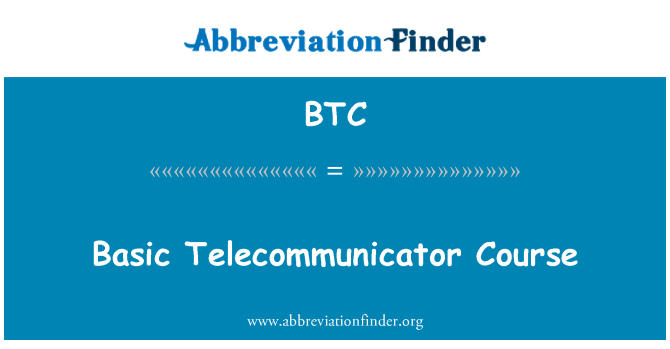 BTC: Curso básico de Telecommunicator