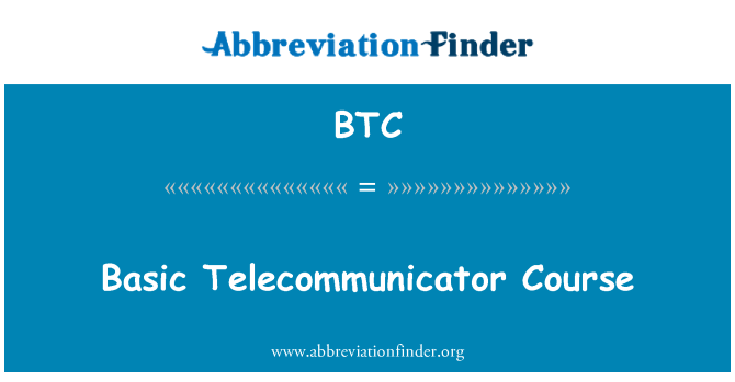 BTC: Cwrs sylfaenol Telecommunicator