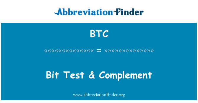 BTC: 位测试 & 的补充