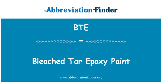 BTE: Terluntur Tar Epoxy Paint