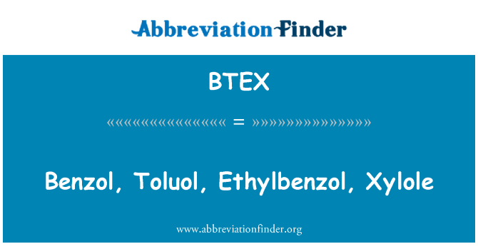 BTEX: Benzol, Toluol, Ethylbenzol, Xylol