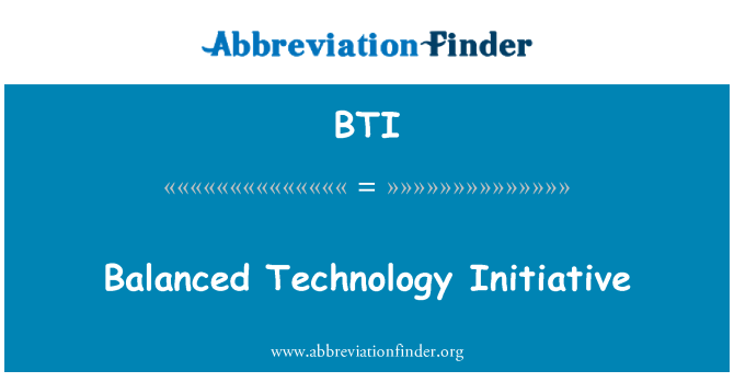 BTI: Iniziativa tecnologica equilibrato
