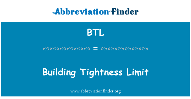 BTL: Budova těsnost Limit