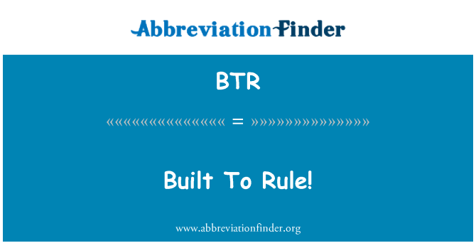 BTR: Построен к правилу!